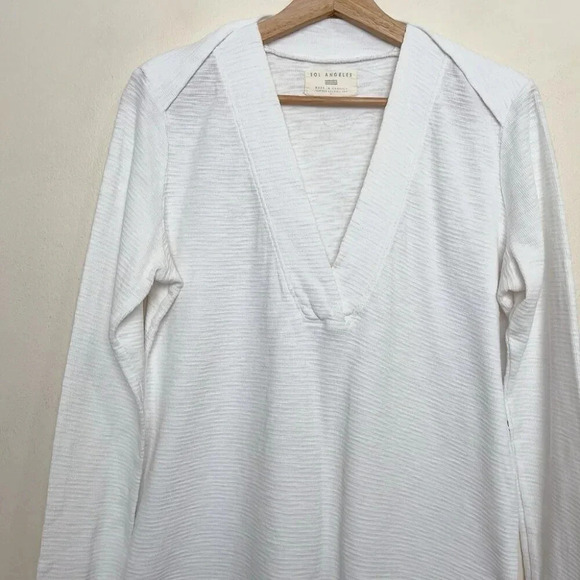 Anthropologie Womens Medium Sol Angeles Deep V-Neck  Tunic White - Picture 9 of 15